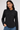Pinstriped Black Blouse in Cotton Blend - Size: M/L