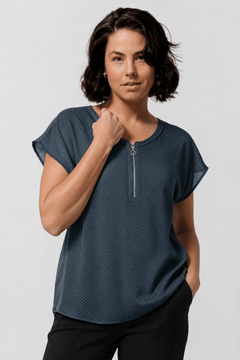 Subtle Dots Blouse in Navy - Size: XXL
