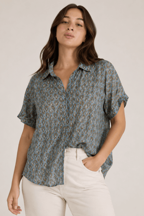 Viscose Blouse in Muted Green- Size: XXXL