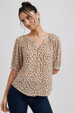 Abstract Pattern Top in Viscose- Size: XL
