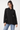 Black Lace-Up Blouse in Viscose - Size: M