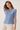 Blue Floral Polyester Blouse - Size: M