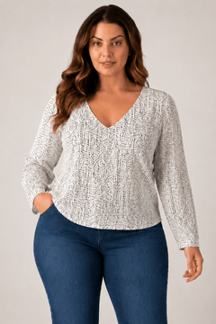 Delicate Pattern Blouse - Size: L