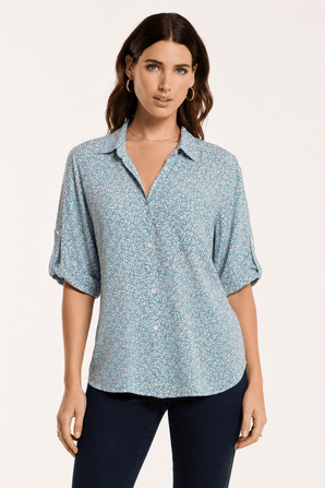 Dense Floral Shirt in Pure Cotton- Size: XL