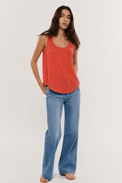 Dotted Top with Wide Shoulder Straps- Size: M/L