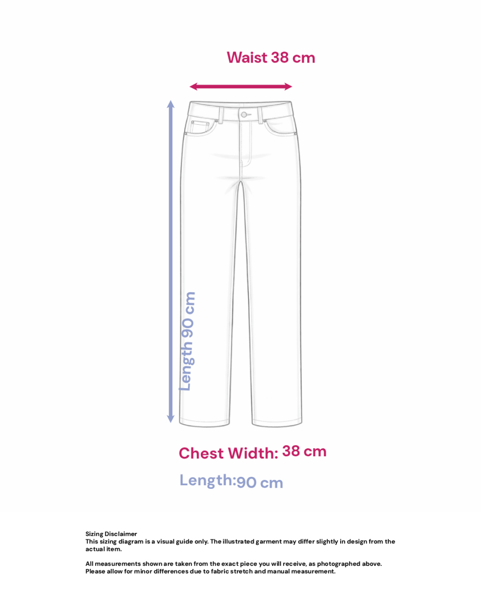 Elastic-Waist Trousers in Tan- Size: M — measurements