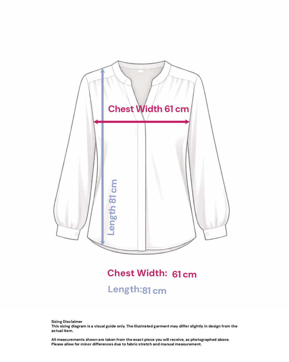 Embellished Tunic Blouse in Viscose- Size: XXL — measurements