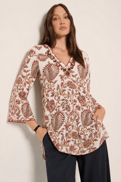 Embroidered Paisley Blouse in Viscose- Size:M/L