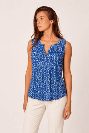 Geometric Pattern Blouse in Cotton - Size: M/L