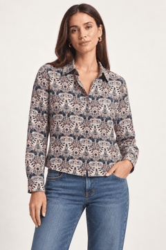 Paisley Patterned Shirt in Soft Fabric- Size: M