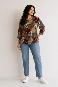 Patchwork Tunic in Viscose - Size: L