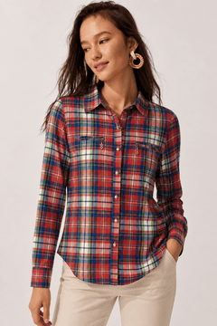 Plaid Shirt in Multi-color- Size: M