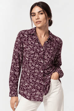 Plum-colored Viscose Shirt - Size: S/M