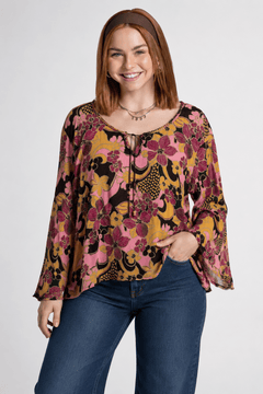 Retro Bohemian-Style Blouse - Size: XL
