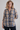 Ruffled Plaid Shirt in Oversized Fit- Size: M/L