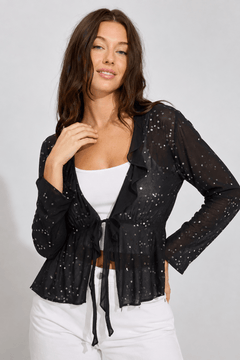 Sequin Statement Light Jacket- Size: M