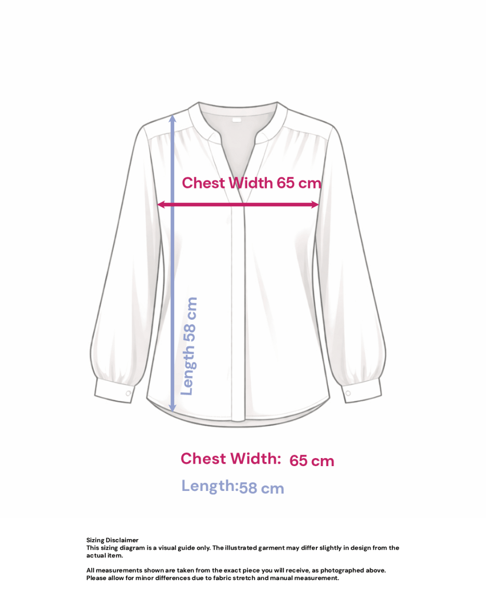 Boho Chevron Blouse in Sheer Fabric- Size: S — measurements