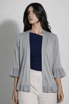 Bell Sleeves Bolero in Silver Grey- Size: M/L