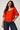 Wide Neckline Blouse in Red Orange Tone- Size:  XL/XXL