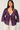 V-neck  Lace Blouse in Deep Purple- Size: XL