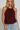 Embellished Neck Top in Maroon - Size: M