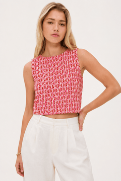 Cropped Top in Shades of Pink and Coral - Size: S
