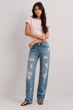 Distressed  Light Wash Jeans - Size: S