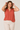 Orange V-Neck Collared Blouse - Size: XXL