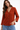 Rust Red Blouse with Flap Pockets- Size: S