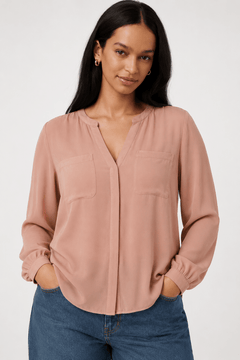 Delicate Blouse with Beaded Detail-Size: M