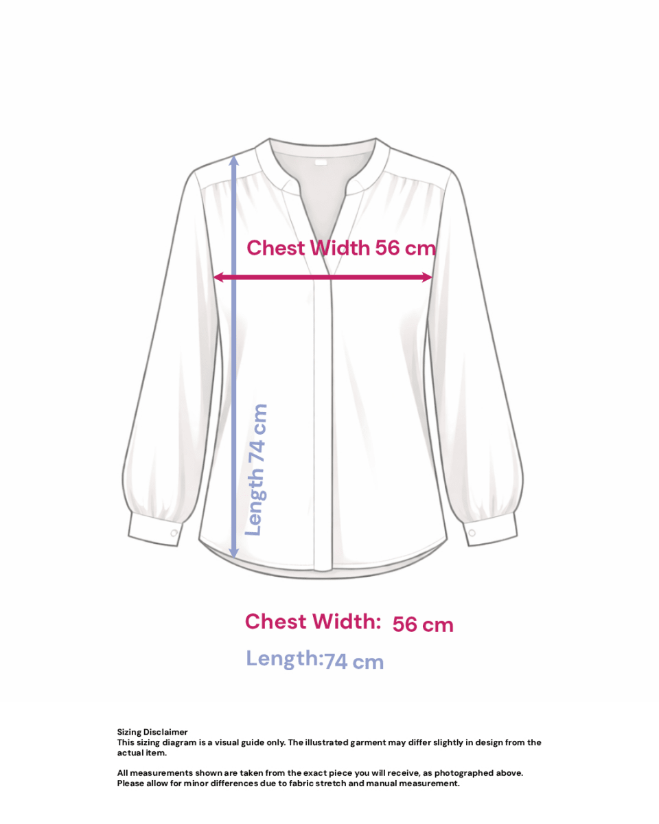 Oversized Paisley Print Blouse - Size: L — measurements