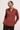 Striped Blouse in Brick Red - Size: M/L