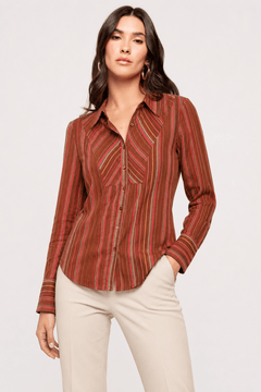 ♦︎ Striped Cotton Blend Blouse - Size: M/L