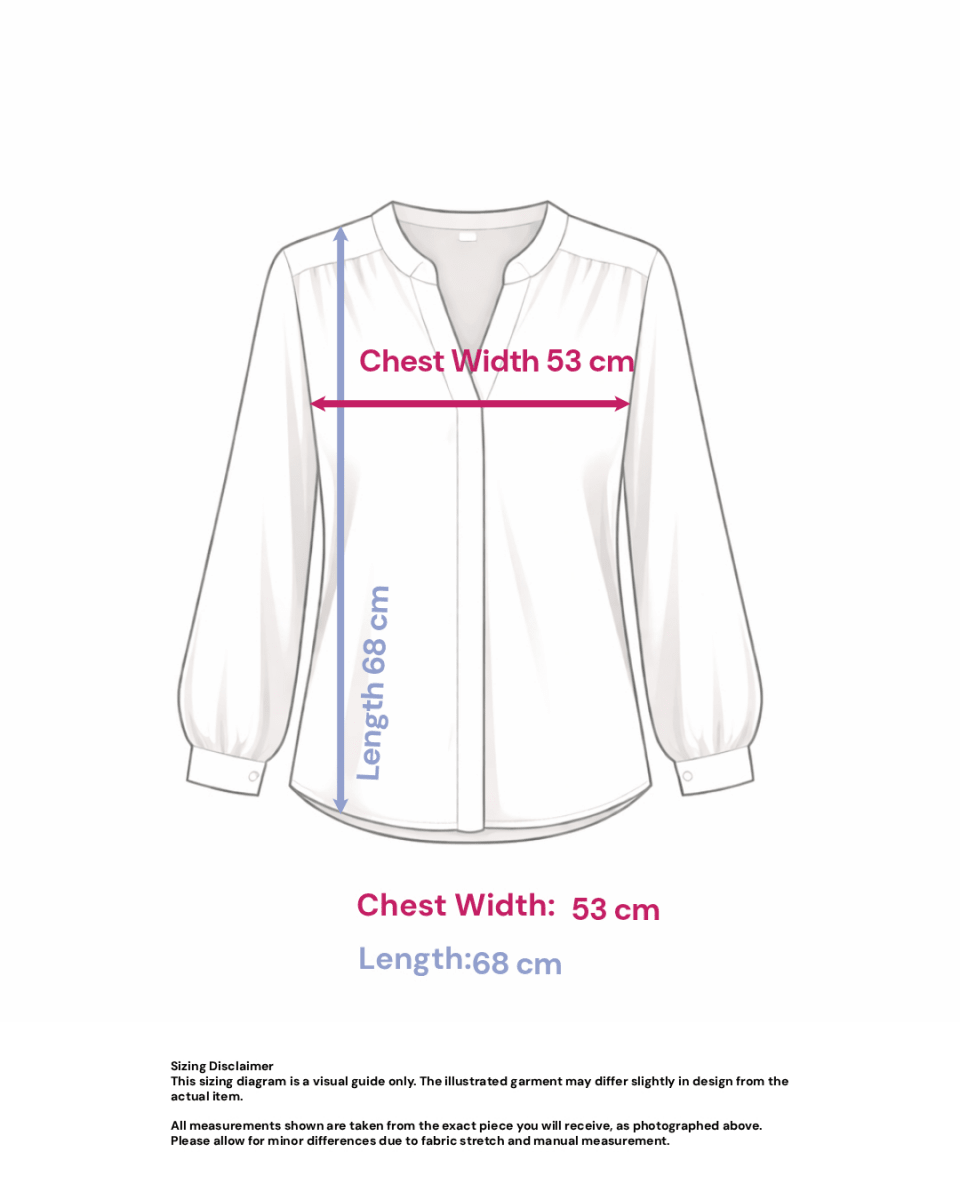 ♦︎ Striped Cotton Blend Blouse - Size: M/L — measurements