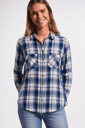 Deep Navy and Playful Pink Shirt - Size: L