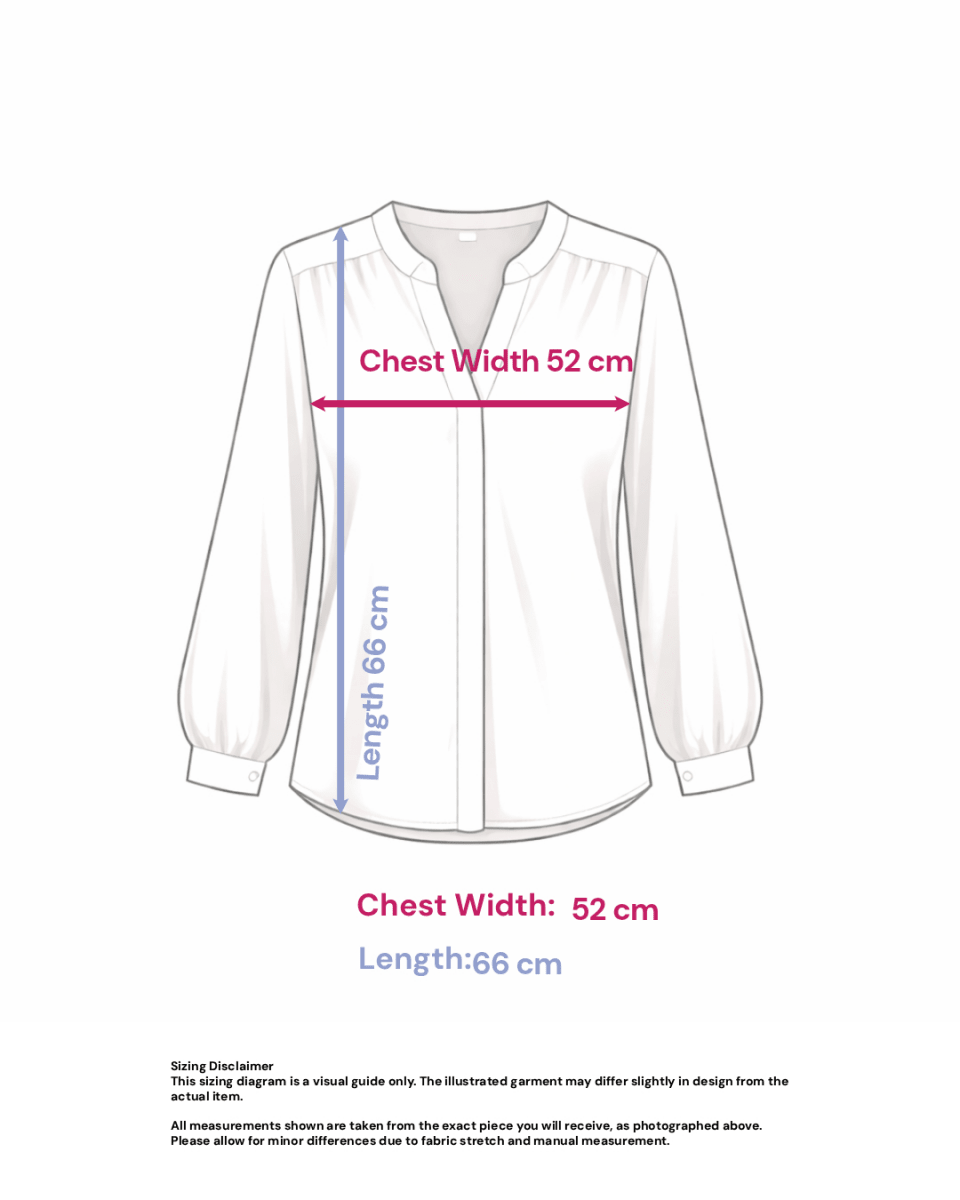 Abstract Print Blouse in Sheer Fabric- Size: M — measurements
