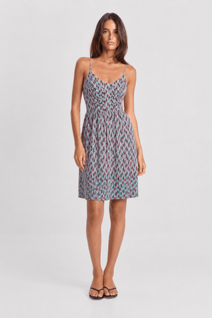 ♦︎ Geometric Print Viscose Dress - Size: XS
