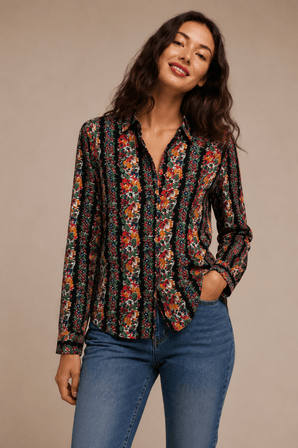 Colorful Floral Shirt in Cotton - Size: S