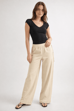 Pull-on Lounge Pants in Textured Fabric- Size: S/M