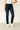 Cotton Blend Dark Slim Jeans with Low Rise- Size: