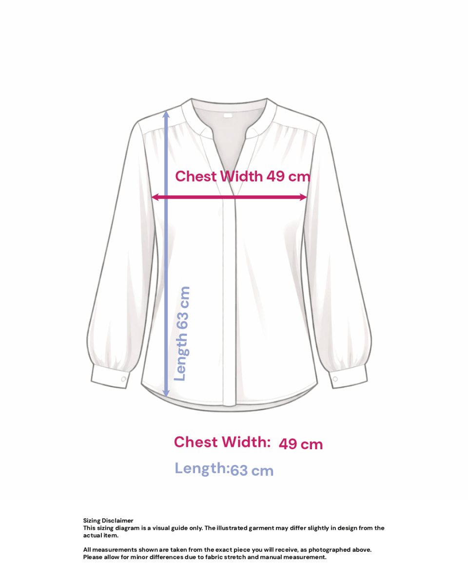 Ruffled Pintuck Striped Blouse - Size: S/M — measurements
