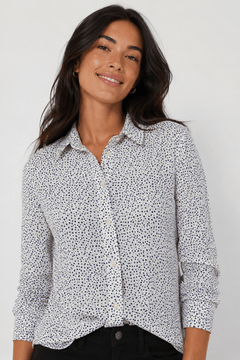 Delicate Micro Print Shirt in Cotton - Size: XS
