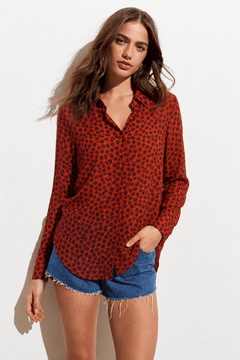 Lightweight Hight-Low Blouse in Rust - Size: S