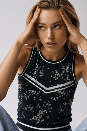 Ted Baker Floral Top with Striped Trim - Size: M