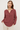Cotton Viscose Blouse in Burgundy Cream- Size: S