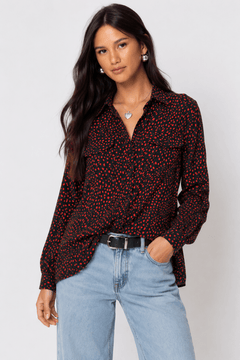 Red Dot Casual Blouse- Size: S/M