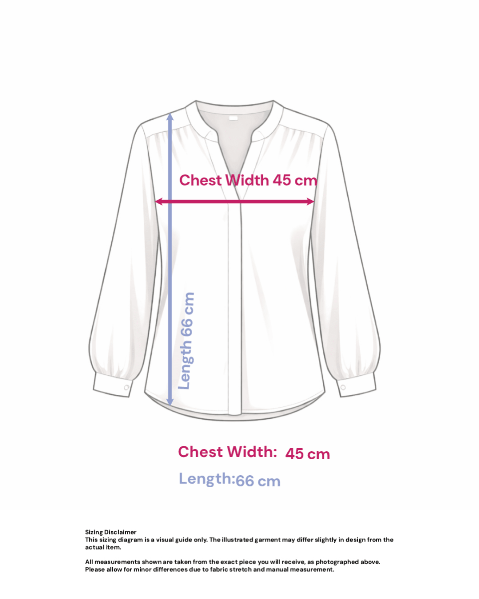 ♦︎  Beaded Chiffon Blouse - Size: S — measurements