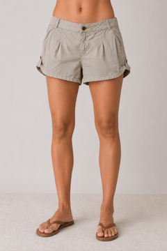 Cotton Shorts in Light Khaki Tone- Size: M
