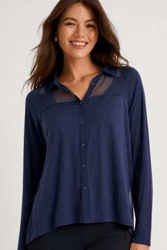 ♦︎ Sheer Open Back Blouse - Size: M