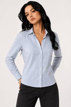 Striped Shirt with Open Back - Size: XS
